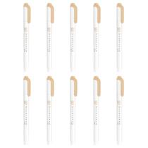 Caneta Zebra Highlighter B-WKT7-MBE Bege Suave, pacote com 10
