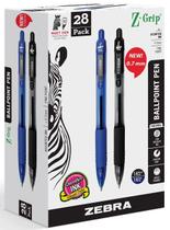 Caneta Zebra Z-Grip esferográfica retrátil de 0,7 mm, pacote com 28 Caneta Zebra Z-Grip esferográfica retrátil de 0,7 mm, pacote com 28