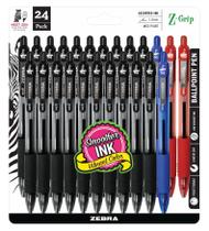 Caneta Zebra Z-Grip Medium, pacote com 24, tinta esferográfica retrátil Caneta Zebra Z-Grip Medium, pacote com 24, tinta esferográfica retrátil