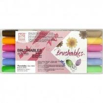 Caneta Zig Brushables Kuretake Dupla C/6 Cores BRIGHT