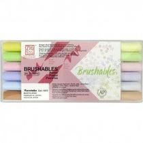 Caneta Zig Brushables Kuretake Dupla C/6 Cores PASTEL