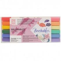 Caneta Zig Brushables Kuretake Dupla C/6 Cores VIVID