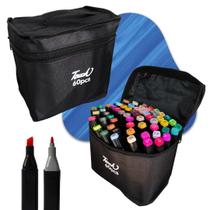 Canetas 60 Cores Marcador Tik Tok Ponta Dupla Brush Pen