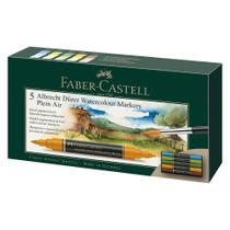 Canetas Artísticas Faber Castell Aquarela 5 Cores Tons Natureza