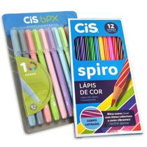 Canetas BPX CiS 10 Cores + Lápis de Cor Spiro CiS 12 Cores