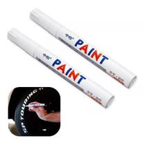 Canetas Branca Paint Pinta Carro Prova d' água Pneus Kit com 2 Letras Marcar Retoque Bolsa Tênis