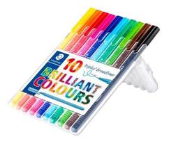 Canetas Broadliner Triplus 0.8mm Estojo 10 cores Staedtler