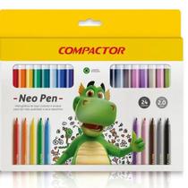 Canetas Canetinhas Hidrográficas Coleção Compact Neo Pen Gig Gigantes com 24 Cores Laváveis