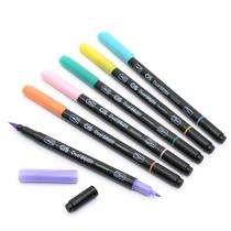 Canetas CIS Dual Brush - Estojo 6 cores Tons Pastel