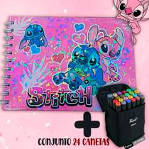 Canetas Coloridas Kit 24 Cores Canetas Marcadora Com Ponta Dupla Preto De Arte