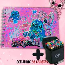 Canetas Coloridas Kit 36 Cores Canetas Marcadora Com Ponta Dupla Preto De Arte
