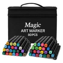 Canetas Coloridas Kit 80 Canetinhas Bobbie Goods Conjunto Marcadoras de Ponta Dupla para Colorir - Magic Kids Canetas Coloridas Kit 80 Canetinhas Bobbie Goods Conjunto Marcadoras de Ponta Dupla para Colorir - Magic Kids