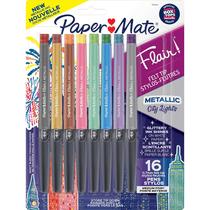 Canetas com ponta de feltro Paper Mate Flair Metallic 16 cores Canetas com ponta de feltro Paper Mate Flair Metallic 16 cores