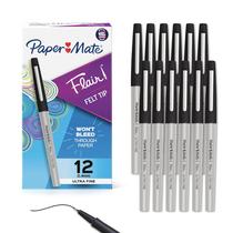 Canetas com ponta de feltro Paper Mate Flair Ultra Fine Point Black 12