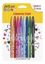 Canetas Compactor Jet Lux Com 8 Unidades Cores Vibrantes Canetas Compactor Jet Lux Com 8 Unidades Cores Vibrantes