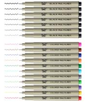 Canetas de desenho Mr. Pen, pacote com 18, tinta preta, multiliner de 0,3 mm Canetas de desenho Mr. Pen, pacote com 18, tinta preta, multiliner de 0,3 mm