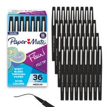 Canetas de feltro Paper Mate Flair Medium Point Black 36 unidades