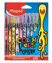 Canetas de Feltro Peps Monsters Maped Com 12 Cores Canetas de Feltro Peps Monsters Maped Com 12 Cores
