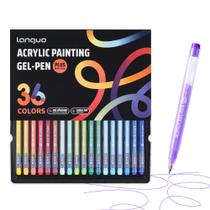 Canetas de Gel Acrílico Languo Conjunto com 36 Cores Tinta Acrílica 3D Ponta 1,0 mm Canetas de Gel Acrílico Languo Conjunto com 36 Cores Tinta Acrílica 3D Ponta 1,0 mm