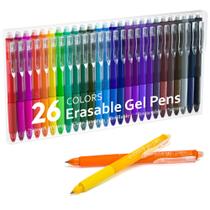 Canetas de gel apagáveis Lineon, 26 cores, ponto fino retrátil Canetas de gel apagáveis Lineon, 26 cores, ponto fino retrátil