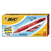 Canetas de gel BIC Gelocity Original Red, 0,7 mm, ponto médio, pacote com 12