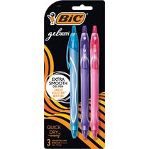 Canetas de gel BIC Gelocity Quick Dry 0,7 mm, ponto médio, pacote com 3
