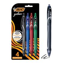 Canetas de gel BIC Gelocity Quick Dry 0,7 mm, ponto médio, pacote com 4 Canetas de gel BIC Gelocity Quick Dry 0,7 mm, ponto médio, pacote com 4
