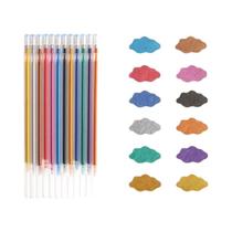 Canetas De Gel Com Glitter Metálico, Conjunto De 12/24 Peças Para Escola, Escritório, Livros De