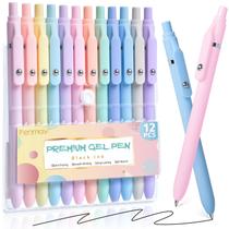 Canetas de gel Fenmay de 0,5 mm, tinta preta de ponta fina, 12 unidades Canetas de gel Fenmay de 0,5 mm, tinta preta de ponta fina, 12 unidades
