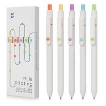 Canetas de gel FIOVER de 0,5 mm, tinta preta de secagem rápida, 5 unidades para escritório escolar Canetas de gel FIOVER de 0,5 mm, tinta preta de secagem rápida, 5 unidades para escritório escolar