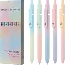Canetas de gel LINFANC 5 peças de tinta preta de ponto médio de 0,7 mm Aurora Color
