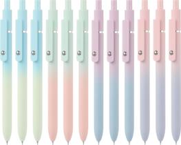 Canetas de gel LINFANC Cute Medium Point de 0,7 mm, tinta preta, pacote com 12