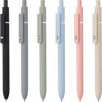 Canetas de gel LINFANC Cute, retráteis, de secagem rápida, tinta preta de 0,5 mm