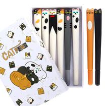 Canetas de gel LiYiQ, pacote com 8, tinta lisa Cat Design de 0,38 mm