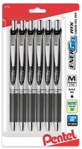 Canetas de gel Pentel Energel RTX retráteis de ponto médio 0,7 mm 6/pacote Canetas de gel Pentel Energel RTX retráteis de ponto médio 0,7 mm 6/pacote