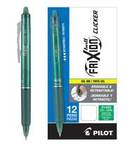 Canetas de gel Pilot FriXion Clicker apagáveis de 0,7 mm finas, pacote com 12