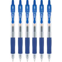 Canetas de gel PILOT G2, bola de roller retrátil, ultrafina, 0,38 mm, tinta azul, 6 unidades