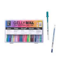 Canetas de gel SAKURA Gelly Roll, pacote 74 com estojo de armazenamento - variadas