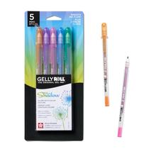 Canetas de gel SAKURA Gelly Roll Silver Shadow Bold Point, pacote com 5