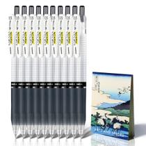 Canetas de gel Sarasa Mark-On pretas de 0,5 mm, pacote com 10 notas adesivas Canetas de gel Sarasa Mark-On pretas de 0,5 mm, pacote com 10 notas adesivas