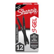 Canetas de gel Sharpie S-Gel Sleek Metal Barrel, 0,7 mm, pretas, 12 unidades Canetas de gel Sharpie S-Gel Sleek Metal Barrel, 0,7 mm, pretas, 12 unidades