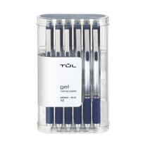 Canetas de gel TUL retráteis de ponto médio 0,7 mm, tinta azul, cinza x12 Canetas de gel TUL retráteis de ponto médio 0,7 mm, tinta azul, cinza x12