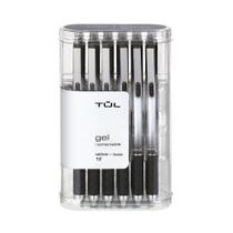 Canetas de gel TUL retráteis de ponto médio de 0,7 mm, tinta preta x12