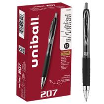 Canetas de gel uni-ball 207 retráteis Bold Point 1 mm pretas x12 Canetas de gel uni-ball 207 retráteis Bold Point 1 mm pretas x12