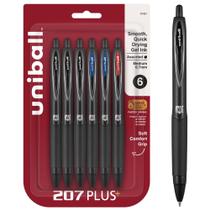 Canetas de gel uni-ball 207PLUS+, 0,7 mm, ponta média, pacote com 6 Canetas de gel uni-ball 207PLUS+, 0,7 mm, ponta média, pacote com 6