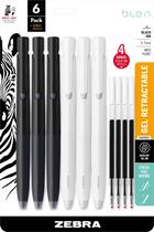 Canetas de gel Zebra Pen BlEN 0,7 mm, tinta preta de ponta média, pacote com 6 Canetas de gel Zebra Pen BlEN 0,7 mm, tinta preta de ponta média, pacote com 6