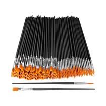 Canetas De Pincel De Nylon Ergonômicas Com Cabo Estriado Em Preto Bicolor, 100 Peças, Pontas Planas Canetas De Pincel De Nylon Ergonômicas Com Cabo Estriado Em Preto Bicolor, 100 Peças, Pontas Planas