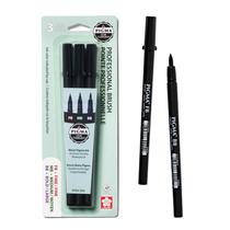 Canetas de pincel SAKURA Pigma Professional Archival Black Ink, pacote com 3 Canetas de pincel SAKURA Pigma Professional Archival Black Ink, pacote com 3