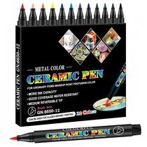 Canetas de pintura cerâmica LMMINBZ 12 cores à prova d'água de secagem rápida Canetas de pintura cerâmica LMMINBZ 12 cores à prova d'água de secagem rápida