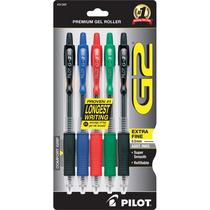 Canetas de rolo de gel Pilot G2 Premium Extra Fine Point 0,5 mm, pacote com 5 Canetas de rolo de gel Pilot G2 Premium Extra Fine Point 0,5 mm, pacote com 5
